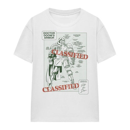 Front - Doctor Doom Womens/Ladies Classified Armor Blueprint T-Shirt