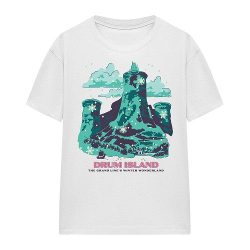 Front - One Piece Womens/Ladies Drum Island Winter Wonderland Poster Regular T-Shirt