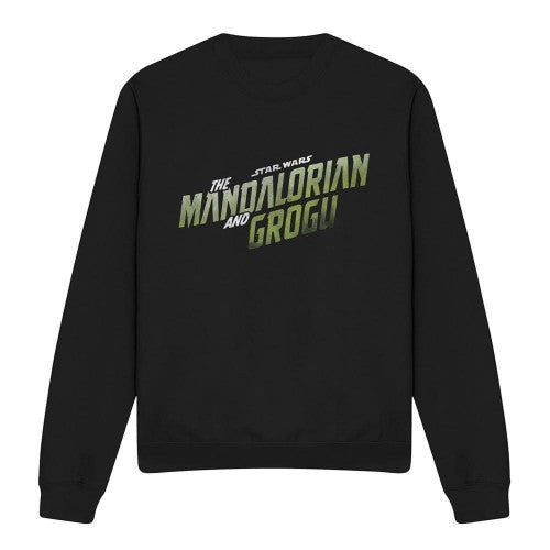 Front - Star Wars Mandalorian Unisex Adult Grogu Wave Logo Long-Sleeved Sweatshirt