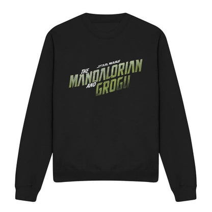 Front - Star Wars Mandalorian Unisex Adult Grogu Wave Logo Long-Sleeved Sweatshirt