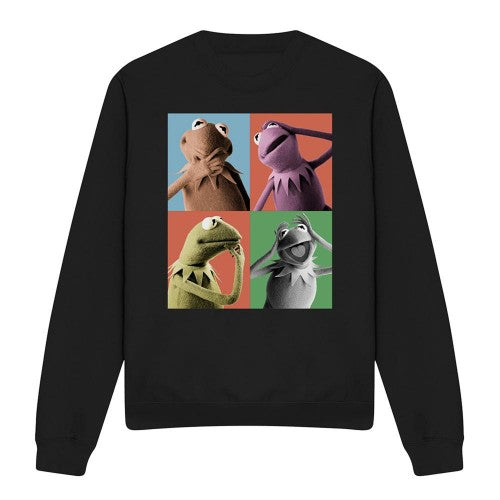 Front - The Muppets Unisex Adult Kermit Poses Long-Sleeved Sweatshirt