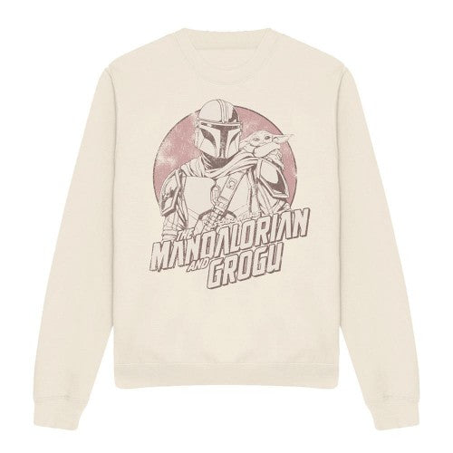 Front - Star Wars Mandalorian Unisex Adult Grogu And Mando Sunset Sweatshirt