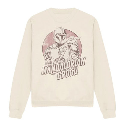 Front - Star Wars Mandalorian Unisex Adult Grogu And Mando Sunset Sweatshirt
