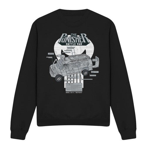Front - The Punisher Unisex Adult Battle Van Specs Sweatshirt