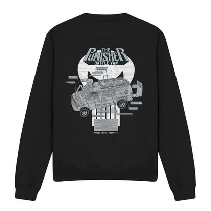 Front - The Punisher Unisex Adult Battle Van Specs Sweatshirt