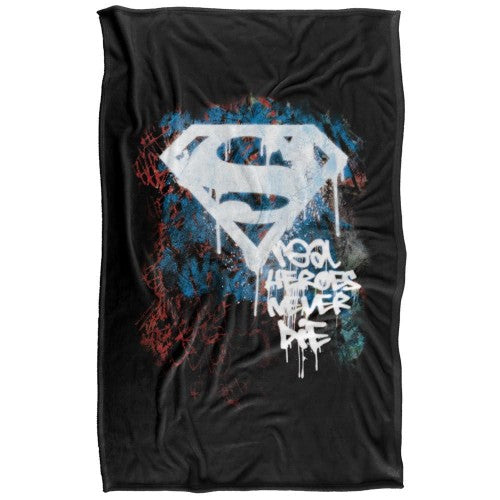 Front - Superman Real Heroes Never Die Blanket