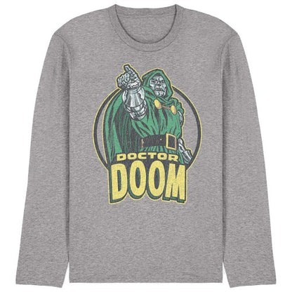 Front - Doctor Doom Unisex Adult Doctor Doom Finger Pointing Long-Sleeved T-Shirt