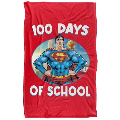 Front - Superman 100 Days Of School Blanket
