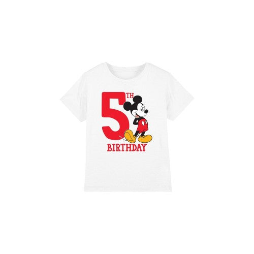 Front - Disney Childrens/Kids Mickey Mouse 5th Birthday T-Shirt