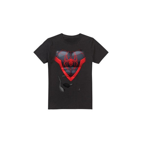 Front - Spider-Man Mens Miles Morales Costume T-Shirt