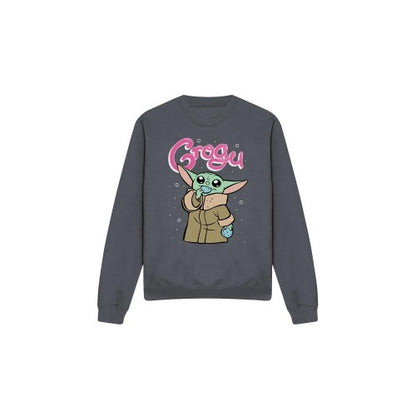 Front - Star Wars: The Mandalorian Unisex Adult Grogu Bubble Sweatshirt