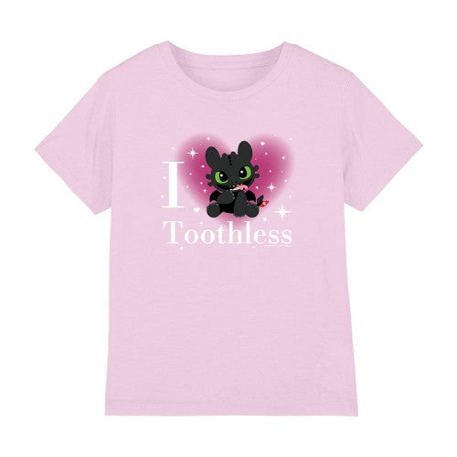 Front - How To Train Your Dragon Childrens/Kids I Heart Toothless Sparkle T-Shirt
