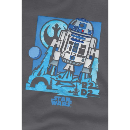 Front - Star Wars Mens Papercut R2-D2 T-Shirt