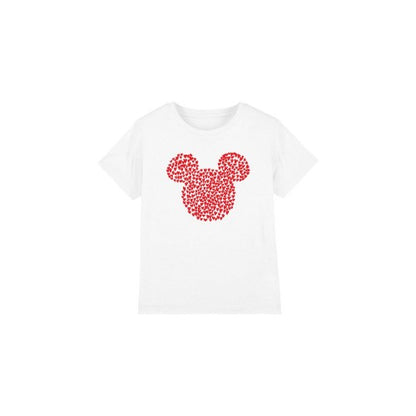 Front - Disney Childrens/Kids Mickey Mouse Heart Ears Silhouette Valentine`s Day T-Shirt