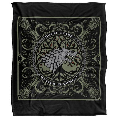 Front - Game Of Thrones House Stark Polyester Soft Touch Blanket