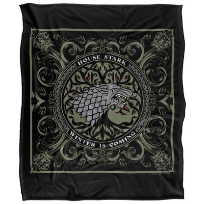 Front - Game Of Thrones House Stark Polyester Soft Touch Blanket