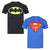 Front - DC Comics Mens Hero Logo Cotton T-Shirt (Pack of 2)