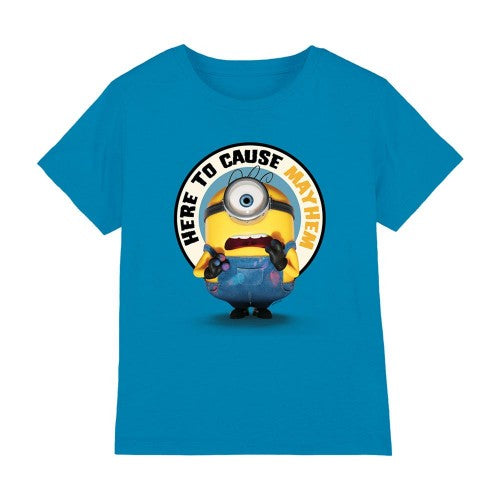 Front - Minions Childrens/Kids Here To Cause Mayhem T-Shirt