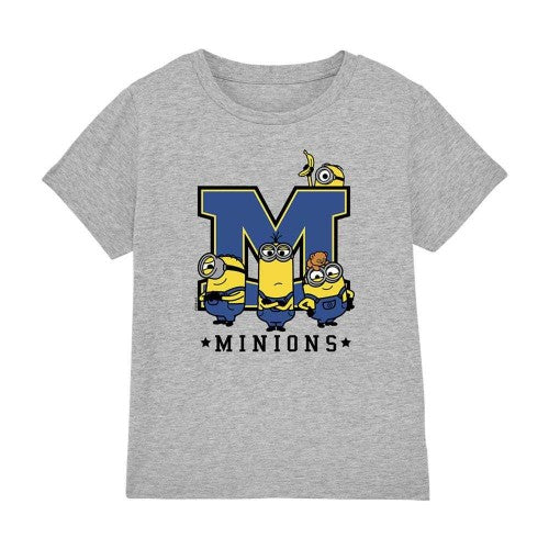 Front - Minions Childrens/Kids Varsity T-Shirt