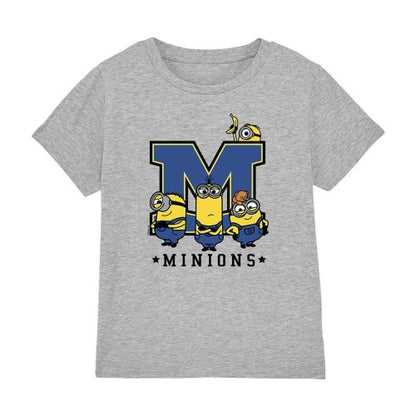 Front - Minions Childrens/Kids Varsity T-Shirt