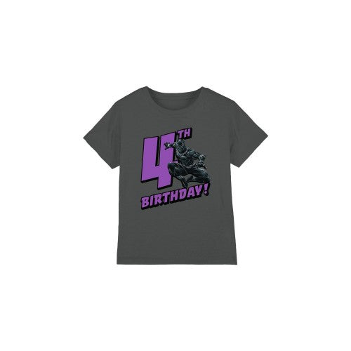 Front - Black Panther Childrens/Kids 4th Birthday T-Shirt