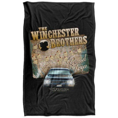 Front - Supernatural Winchester Brothers Road Trip Soft Touch Blanket