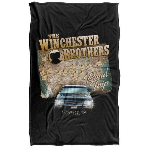 Front - Supernatural Winchester Brothers Road Trip Soft Touch Blanket