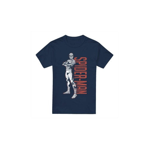 Front - Spider-Man Mens Hero Stance T-Shirt