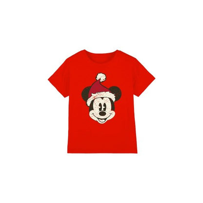 Front - Disney Childrens/Kids Mickey Mouse Santa Face T-Shirt