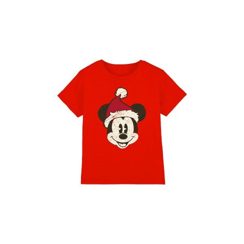 Front - Disney Childrens/Kids Mickey Mouse Santa Face T-Shirt