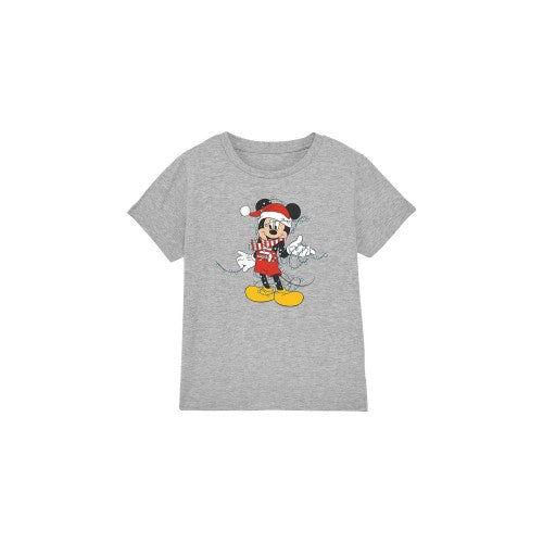 Front - Disney Childrens/Kids Mickey Mouse Christmas Lights T-Shirt