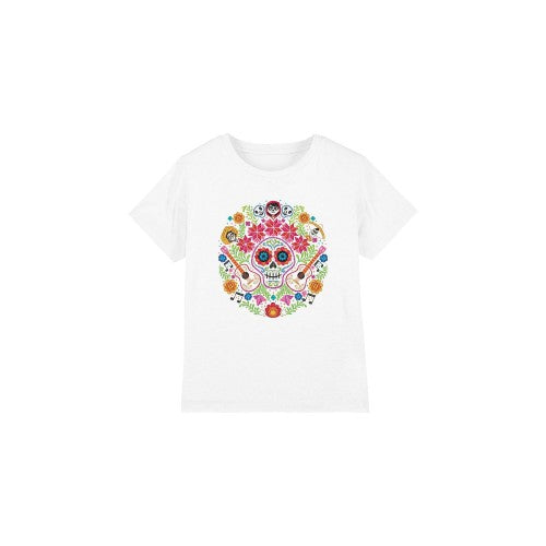 Front - Coco Childrens/Kids Day Of The Dead Ernesto Miguel Hector Patch T-Shirt