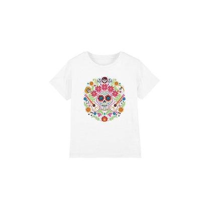Front - Coco Childrens/Kids Day Of The Dead Ernesto Miguel Hector Patch T-Shirt