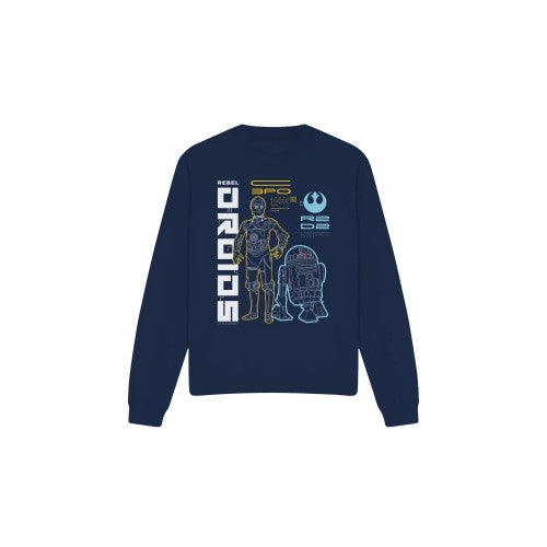 Front - Star Wars Unisex Adult Rebel Droids Sweatshirt