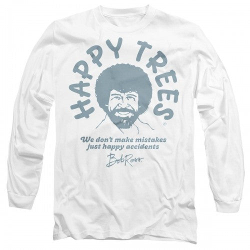 Front - Bob Ross Unisex Adult We Don´t Make Mistakes Long-Sleeved T-Shirt