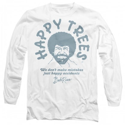 Front - Bob Ross Unisex Adult We Don´t Make Mistakes Long-Sleeved T-Shirt