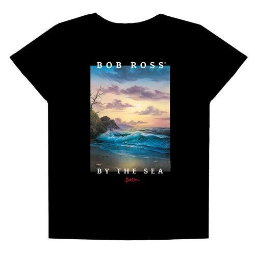 Front - Bob Ross Womens/Ladies By The Sea Regular T-Shirt