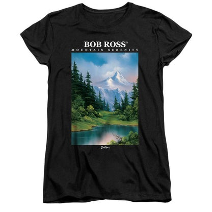 Front - Bob Ross Womens/Ladies Mountain Serenity Fitted T-Shirt