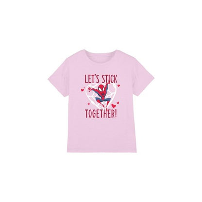 Front - Spider-Man Childrens/Kids Stick Together Valentine`s Day T-Shirt