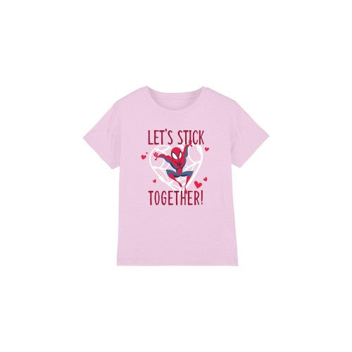 Front - Spider-Man Childrens/Kids Stick Together Valentine`s Day T-Shirt