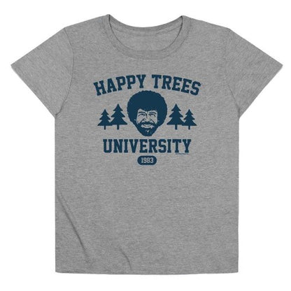 Front - Bob Ross Womens/Ladies Happy Trees University T-Shirt