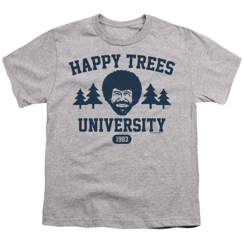 Front - Bob Ross Childrens/Kids Happy Trees University T-Shirt