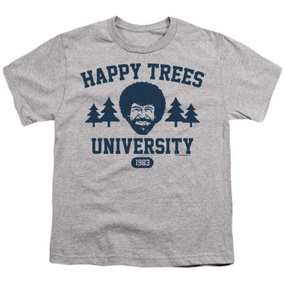 Front - Bob Ross Childrens/Kids Happy Trees University T-Shirt