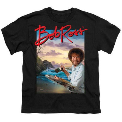 Front - Bob Ross Childrens/Kids Ocean Painter T-Shirt