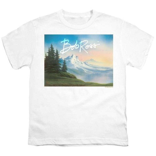 Front - Bob Ross Childrens/Kids Landscape Signature T-Shirt