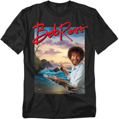 Front - Bob Ross Unisex Adult Ocean Painter T-Shirt