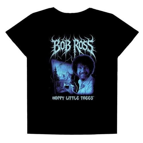 Front - Bob Ross Womens/Ladies Happy Little Trees Metal Regular T-Shirt