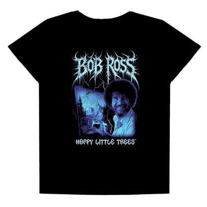 Front - Bob Ross Womens/Ladies Happy Little Trees Metal Regular T-Shirt