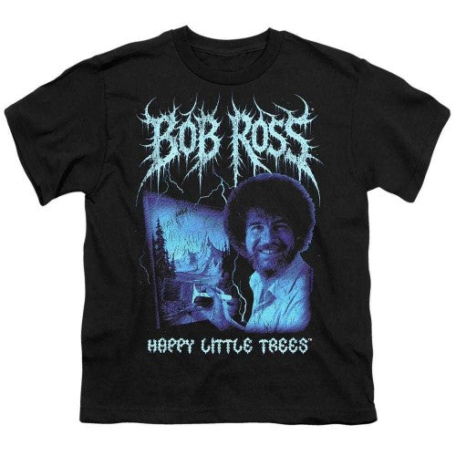 Front - Bob Ross Childrens/Kids Happy Little Trees Metal T-Shirt