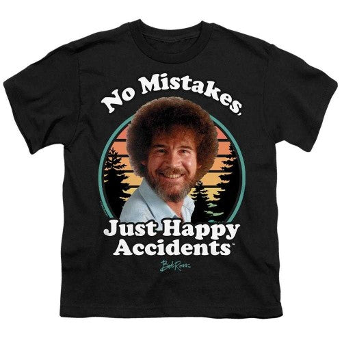 Front - Bob Ross Childrens/Kids Just Happy Accidents Retro T-Shirt